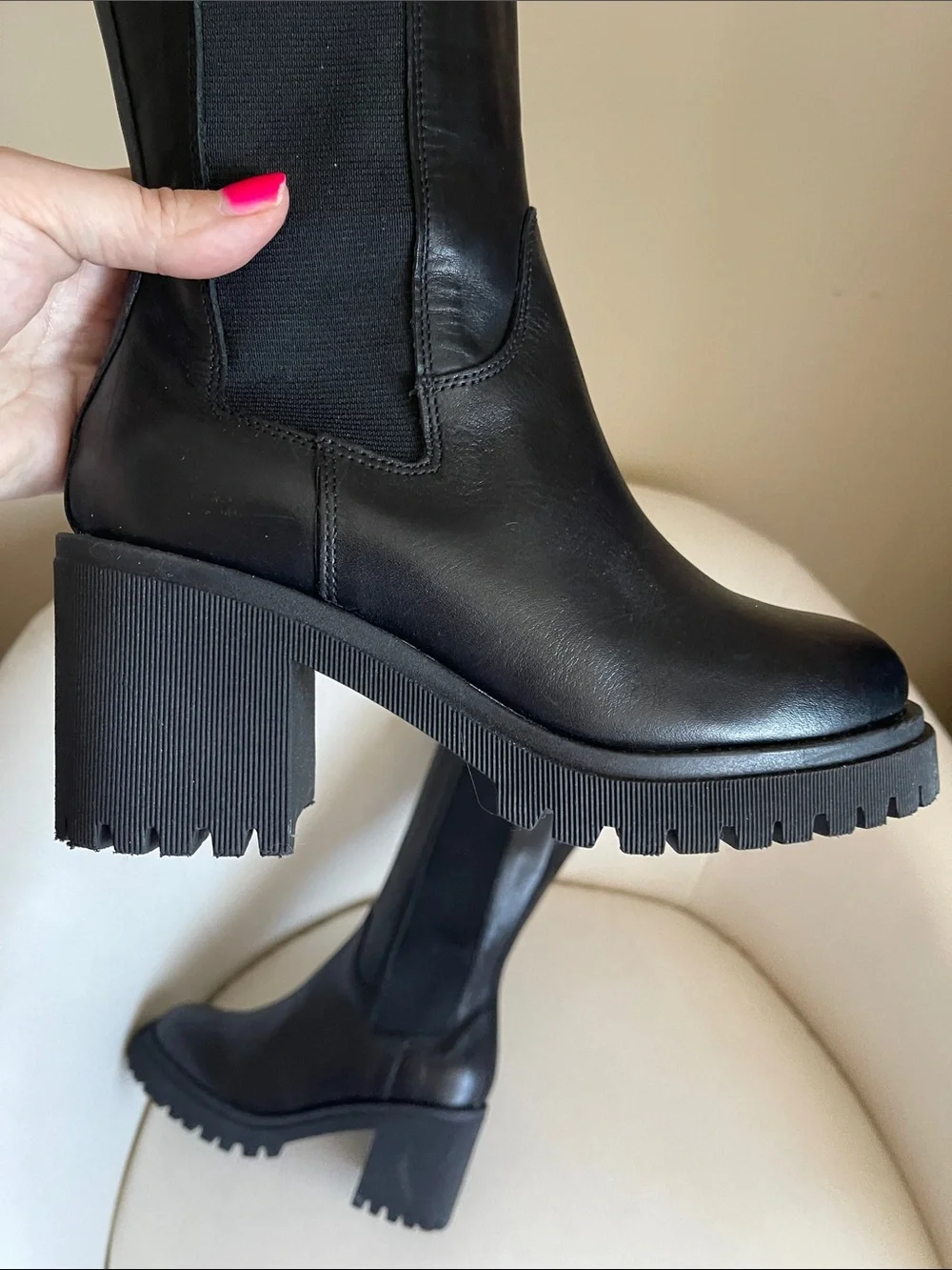 COACH & FOUR Black Genuine Leather Boots